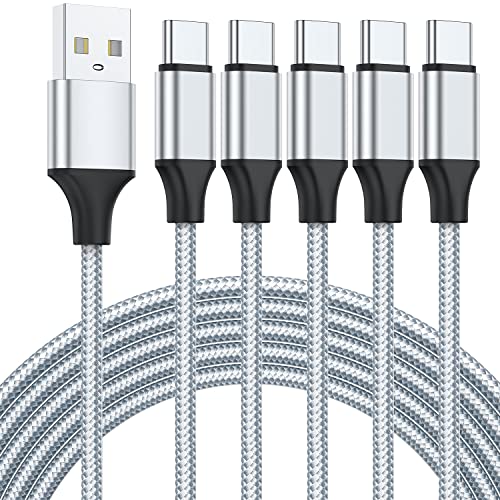 Cablu USB Tip C,[Pachet 5, 3Ft ] Cabluri de încărcare rapidă USB tip A la C Pentru Samsung Galaxy S20 S10 S9 S8 Plus, Cablu