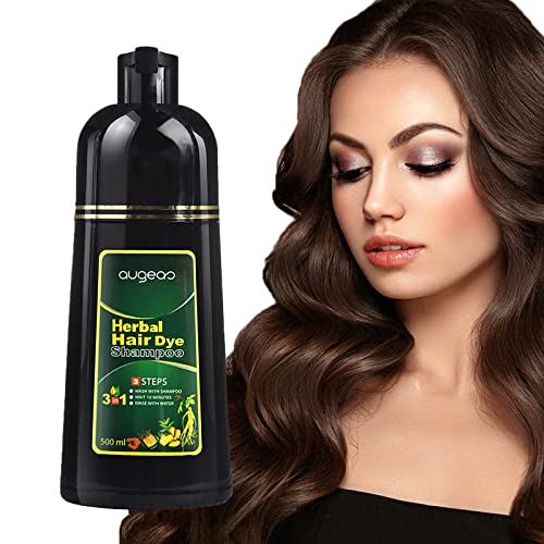 Șampon Augeas Black Hair Dye pentru păr gri șampon Augeo Instant Hair Color 3 în 1 pentru femei și bărbați, ingrediente din