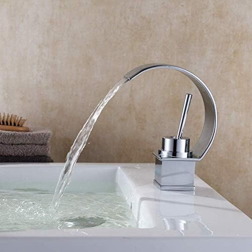 Tapi de mixer de baie KXA Upgrade, robinet cu chiuvetă pentru baie cu un singur mâner, cascadă cromată bazin Washbasin Robinet