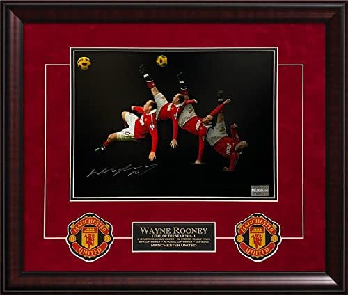 Wayne Rooney Autograph Photo Manchester United Bicycle Kick Edition Special Overlay 23 × 27 - Fotografii de fotbal autografate
