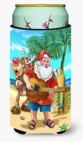 Caroline's Treasures APH5151TBC plajă Crăciun Moș Crăciun Claus insula timp înalt băiat, poate răcire cu mânecă hugger machine