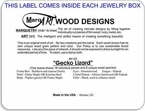 MarqArt Wood Art Gecko Box-Handmade USA - calitate de neegalat-unic, nu există două sunt la fel-lucrare originală de Artă din