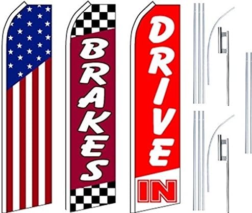 Servicii Auto Store Super Flag 3 pachet și pole-SUA-Flag-Brakes-Drive în