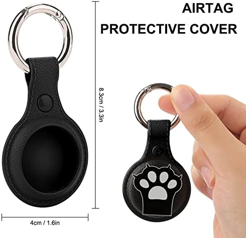 Husă de protecție Big Black Cat Paw compatibilă pentru Airtag Anti-Lost Locator Holder cu Breloc pentru portofel guler pentru bagaje pisică câine animale de companie