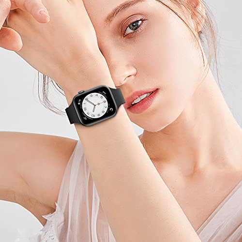 Sunnywoo din dantelă Silicon Band Compatibil cu benzi Apple Watch 38mm 40mm 41mm 44mm 42mm 45mm 49mm, Women Soft Sport Strap