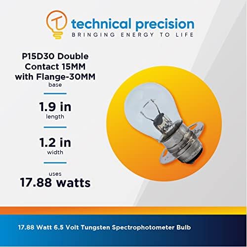 Înlocuire de precizie tehnică pentru Thermo Scientific Spectronic 20D 17.88 W 6.5 V Bulb de Tungsten cu P15D30 contact dublu-pentru
