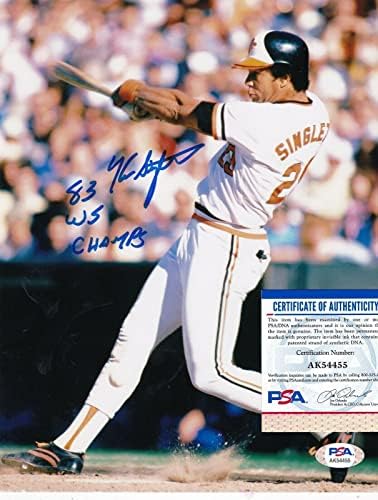 Ken Singleton Baltimore Orioles 1983 WS Champs PSA autentificat Semnat 8x10 - Fotografii MLB autografice