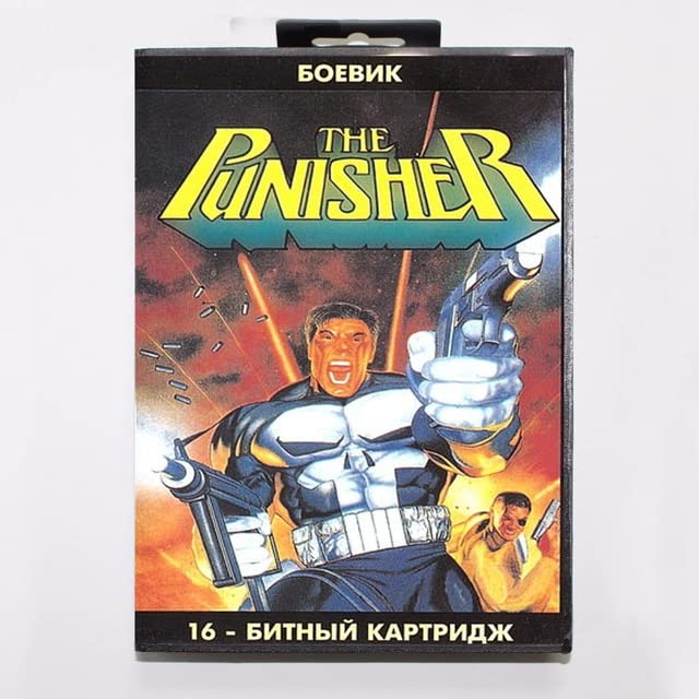 Cartea de joc Punisher Game Card de 16 biți MD cu cutie de vânzare cu amănuntul pentru Sega Mega Drive pentru Genesis-SUA Box