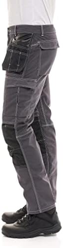 Pantaloni de construcție pentru bărbați Fashio Buzunare cu instrumente de utilitate Cordura tâmplar pentru genunchi, lucrare