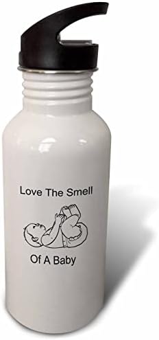 Imaginea 3drose a copilului mic cu cuvinte iubesc mirosul unui copil-sticle de apă