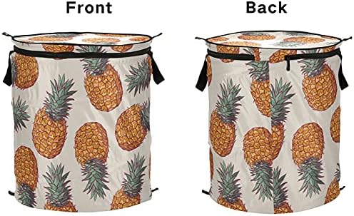 Ananasul pop up rufe de rufe cu coș de depozitare pliabil cu capac Bag de spălătorie pliabilă pentru căminul hotelului de camping