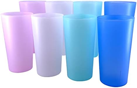 Aoyite 26-uncie cupe de băut set de 8, Ușor de curățat & vase de plastic în condiții de siguranță, reutilizabile și incasabil