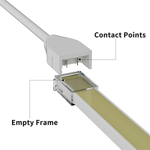 Conectori PAUTIX pentru IP67 impermeabil COB Led Strip Light, Kit conector extensie LED,4 conectori transparenți fără goluri,