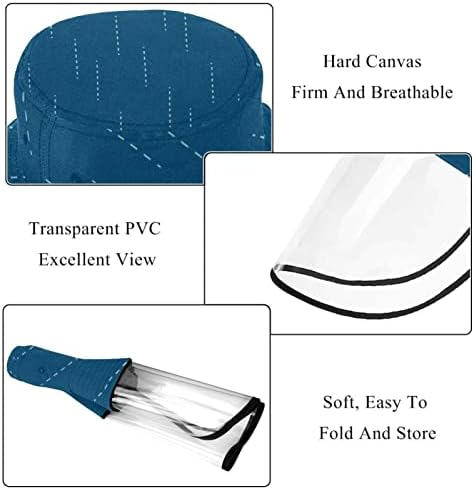Pălărie de protecție pentru adulți cu scut de față, pălărie de pescar anti -soare, japoneză umbrelă albastră ploioasă simplă