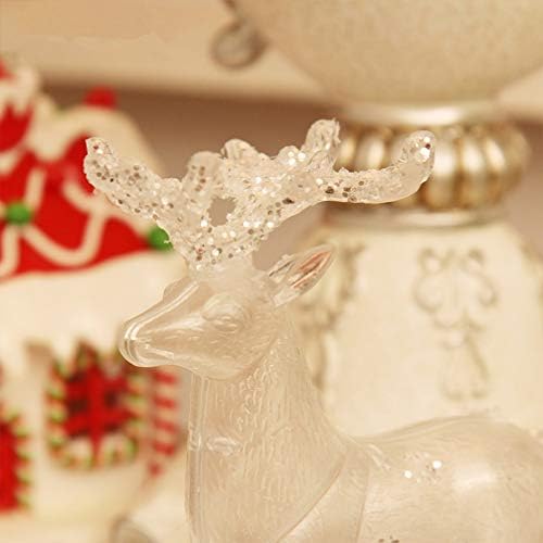 Amosfun favorizează figurine de cerb acrilic de Crăciun de Crăciun Model de sculptură de animale Decor de mâncare de masă Xmas