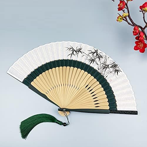EGAZS Craft Fan Fan Stil antic Fanuri Foliere Stil chinezesc Summer Summer Portabil Creative Secțiune Dublă Stil de cerneală
