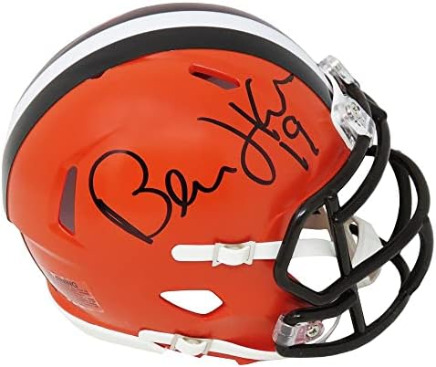 Bernie Kosar a semnat mini cască Cleveland Browns Riddell Speed-Mini căști NFL cu autograf