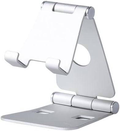 Aluminiu Desktop Universal Reglabil Desk Telefon Mobile Telefon Suport cu bază anti-alunecare compatibilă cu telefon/Kindle/Tablet/iPad/iPhone