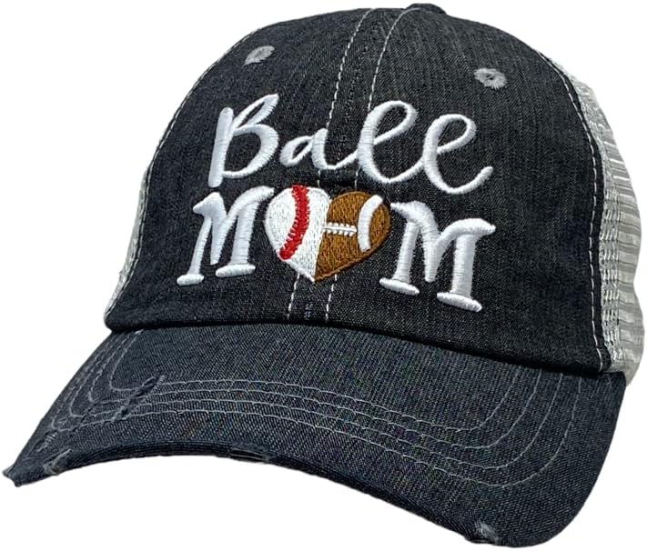 Cocomo Soul Womens Ball Mom Hat | Pălărie de mamă de fotbal de baseball | Baseball Mom Hat Football Mom Hat | Half Baseball