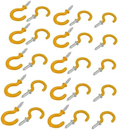 Șuruburi de șuruburi cu șuruburi de plastic X-Dree cu șuruburi deschise cu plastic cu plastic Cârlige cu tavan umerașe galbene