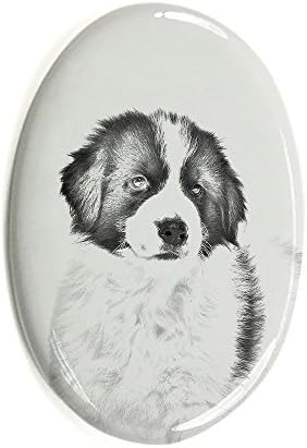 Tornjak, mormânt oval din faianță ceramică cu o imagine a unui câine