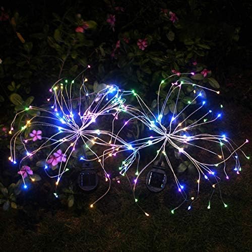 HELESIN lumini solare de grădină în aer liber 105 LED cu energie solară miză decorativă peisaj lumină flori DIY focuri de artificii