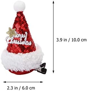 Amosfun 4pcs Crăciun păr Clip Santa pălărie agrafe costum pălării pentru petrecerea de Vacanță de Crăciun