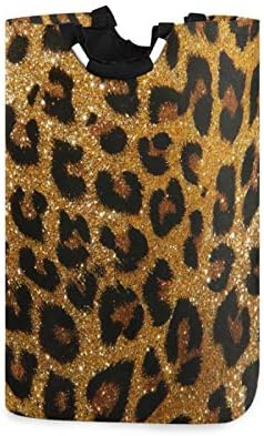 Alaza coș mare de rufe animal Leopard Print chic sac de rufe împiedică pliabil Oxford pânză Elegant Acasă depozitare Bin cu