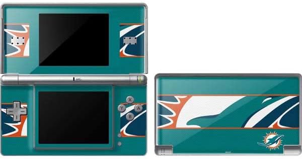 Skinit Decal Gaming Skin Compatibil cu DS Lite - Licențiat oficial NFL Miami Dolphins Zone Design Block