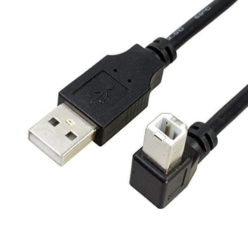 Cablu de imprimantă USB traovien, 3,3ft USB Tip A la Cablu de tip B, USB 2.0 Un bărbat la B masculin de 90 de grade Cord USB