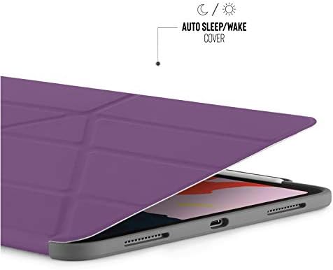 Pipetto origami creion iPad carcasă Pro 11 | TPU rezistent la șocuri cu 5 în 1 suport violet cu Apple Creion 2 Depozitare,