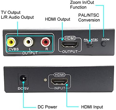 YOTOCAP HDMI la RCA și HDMI + 3RCA CVBS AV Converter HDMI pentru a compozit Convertor Zoom In/Out Funcție Compozit Video Adaptor
