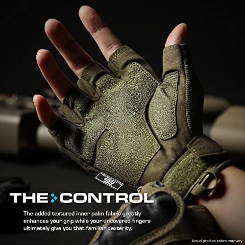 Glove Station - Mănușe tactice fără deget pentru bărbați - Mănuși de motocicletă pentru împușcare tactică, Airsoft, vânătoare,