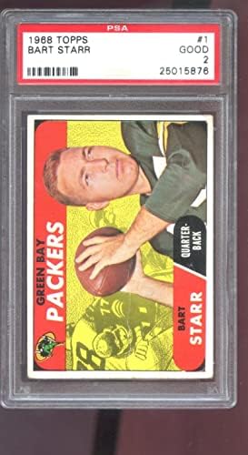 1968 Topps 1 BART STARR PSA 2 Carte de fotbal gradat NFL Green Bay Packers