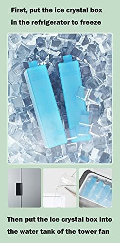 Aer condiționat portabil ventilator turn cu rezervor de apă de capacitate 4L Include cutii de cristal de gheață oscilante cu