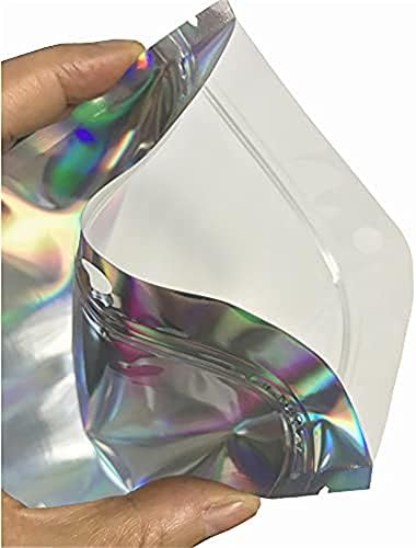 100 de bucăți holografice resigilabile Mylar pungi pentru petrecere favor depozitarea alimentelor sigiliu termic folie de aluminiu