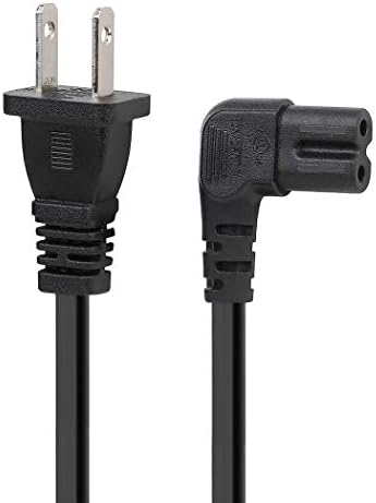 Cablu de alimentare TV 12ft 2-Prong figura 8 Cablu de alimentare unghiular L-tip IEC C7 înlocuire cablu de alimentare IEC C7