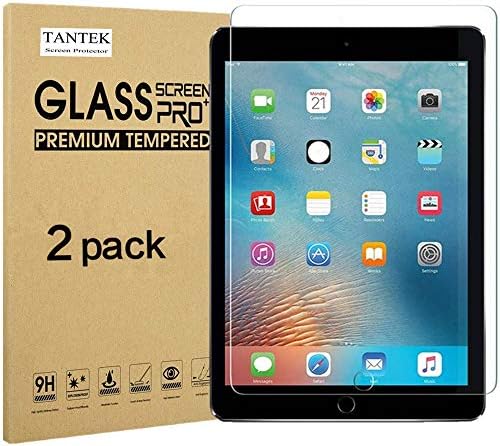 Tantek [2-pachet protector pentru iPad, iPad Air 1, iPad Air 2, iPad Pro 9.7-inch, Film de sticlă temperat, Ultra Clear