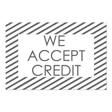 Cgsignlab | „Acceptăm credite de credit alb” de geamuri | 30 x20