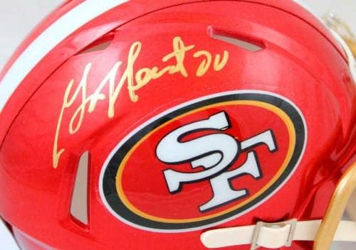 Garrison Hearst cu autograf 49ers Flash Speed Mini casca-Prova * aur-autograf NFL mini căști