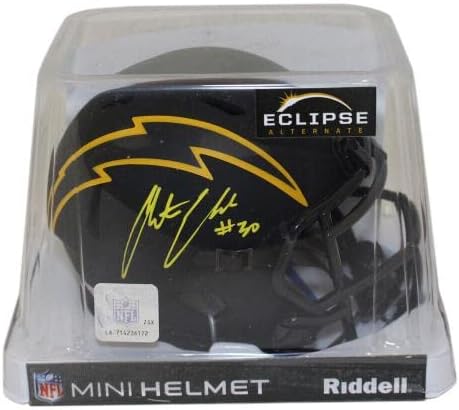 Austin Ekeler autografat Los Angeles Chargers Eclipse mini cască PSA 34689-mini căști NFL autografate