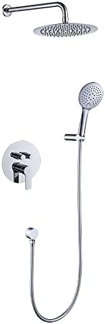 Sistem de duș Set de robinet de duș montat pe perete cu duș portabil Set combinat de duș cu efect de ploaie de 8 inci cadă