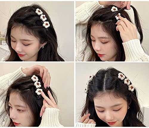 BYBYCD femei păr clipuri dulce Hair Styling agrafe de par dințate Clipuri Twist Clip tricotate lână flori manual Împletitură