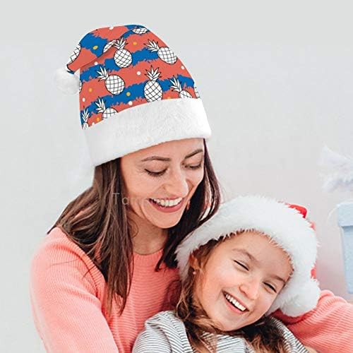 Pălărie de Crăciun Moș Crăciun, ananas cu dungi colorate Pălărie de Vacanță de Crăciun pentru adulți, pălării de Crăciun Unisex