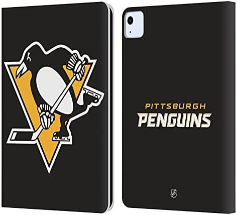 Head Case Designs licențiat oficial NHL Plain Pittsburgh Pinguini din piele Portofel Portofel Capacul Compatibil cu Apple iPad