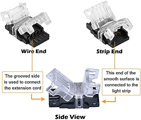 SUPERNIGHT 10 pachet 4 pini conector LED pentru Impermeabil 10mm RGB 5050 LED Strip Lumini, Strip to Wire conexiune rapidă