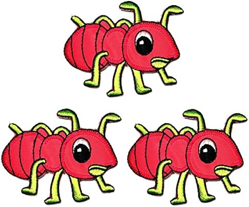 Kleenplus 3 buc. Roz Furnică Drăguț Insecte Brodate Patch Tesatura Autocolant Copii Desene Animate Fier Pe Coase Pe Suvenir