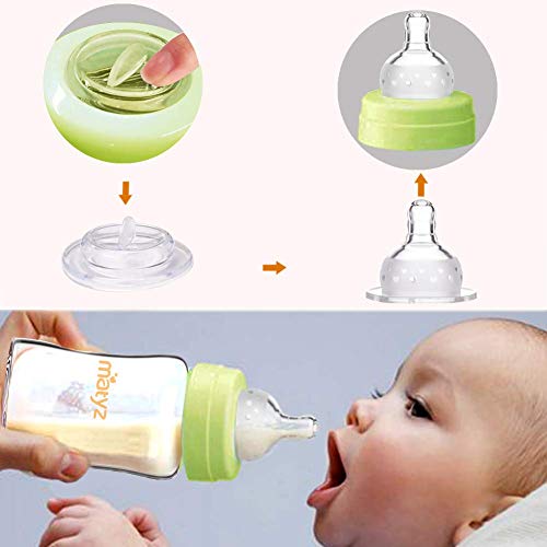 Matyz 6-Pack sticle de lapte matern din sticlă borosilicată-sticlă de colectare și depozitare a laptelui matern cu gât larg