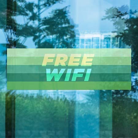 Cgsignlab | Gradientul „WiFi gratuit -Modern” Clarea ferestrei | 36 x12