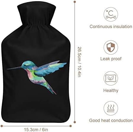 Hummingbird Apariță Picting Bag cu apă fierbinte cu acoperire scurtă de pluș cu cauciuc sticle de apă caldă de apă portabilă